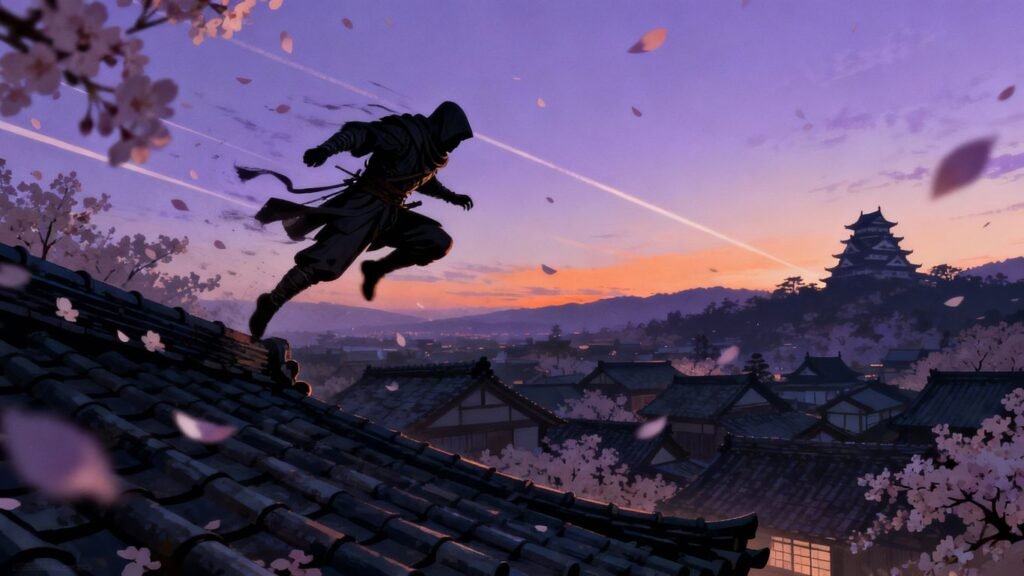 Shinobi em ação em Assassin's Creed Shadows.